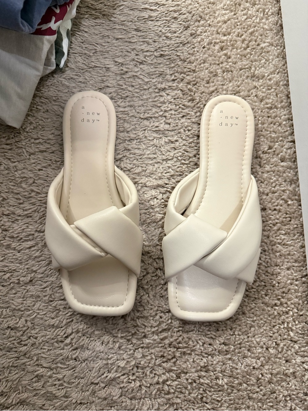 a new day Ivory Braided Slide Mules - Women